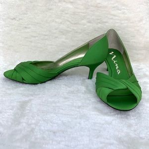 Satin Nina kitten heel, peep toe party shoes!